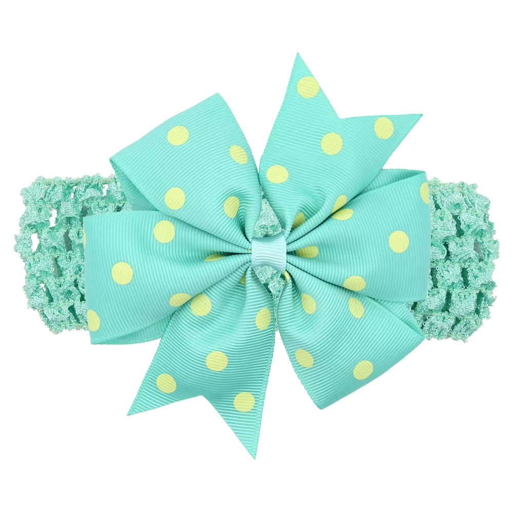 Baby Girl Headband Infant Hair Accessories Band Bows Headwear Dot Newborn Children Gift Toddlers Ribbon Newborn Cloth Bowknot