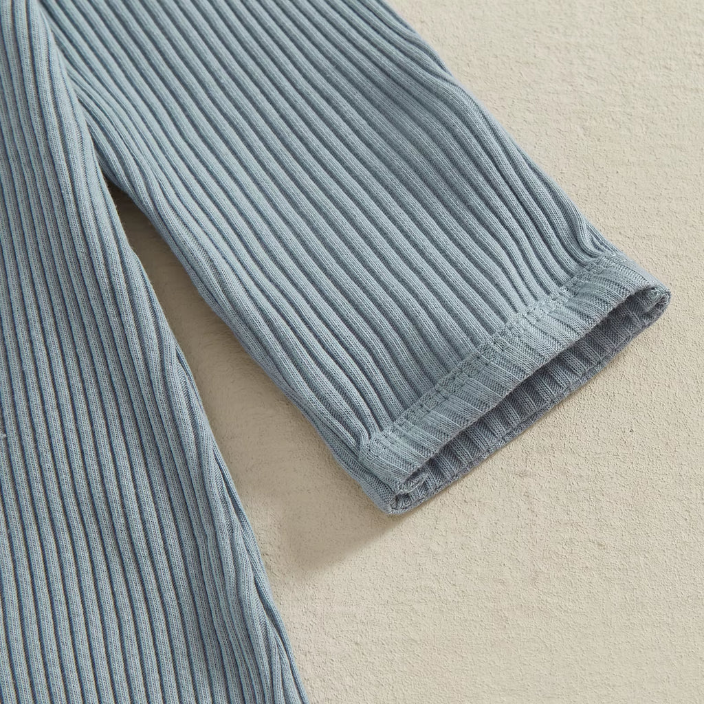 Solid Ribbed Long Sleeve Newborn Baby Romper with Hats Soft Casual Full Length Girls Boys Jumpsuit with Hat Set Infant Clothes