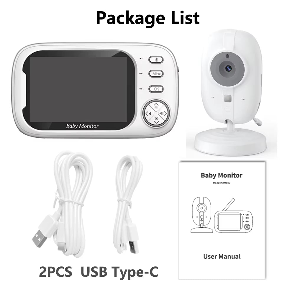 New 3.5 Inch Wireless Video Baby Monitor Night Vision Temperature Monitoring 2 Way Audio Talk Baby Nanny Security Camera