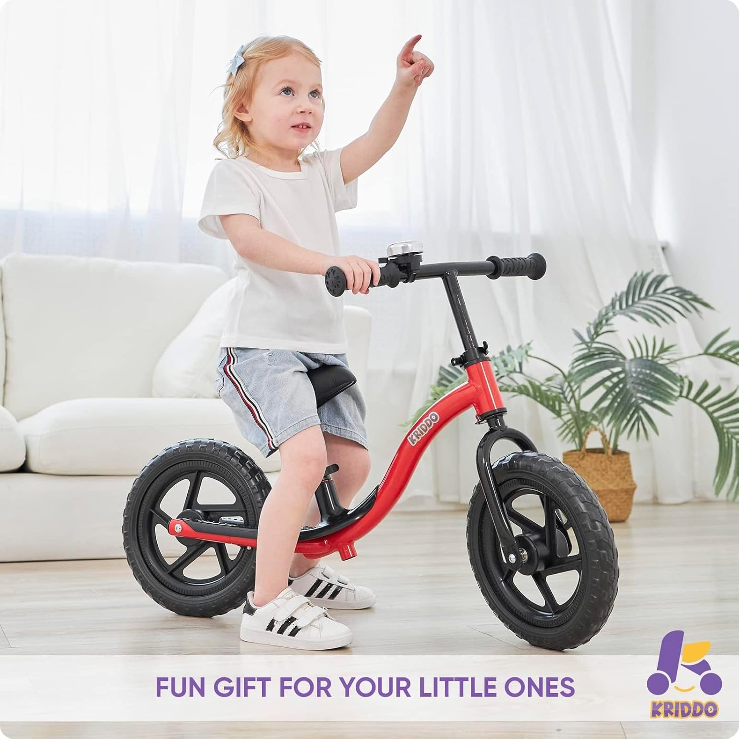 Toddler Balance Bike 2 Year Old, Age 24 Months to 5 Years Old, Early Learning Interactive Push Bicycle with Steady Balancing, Gift Bike for 2-5 Boys Girls, Red
