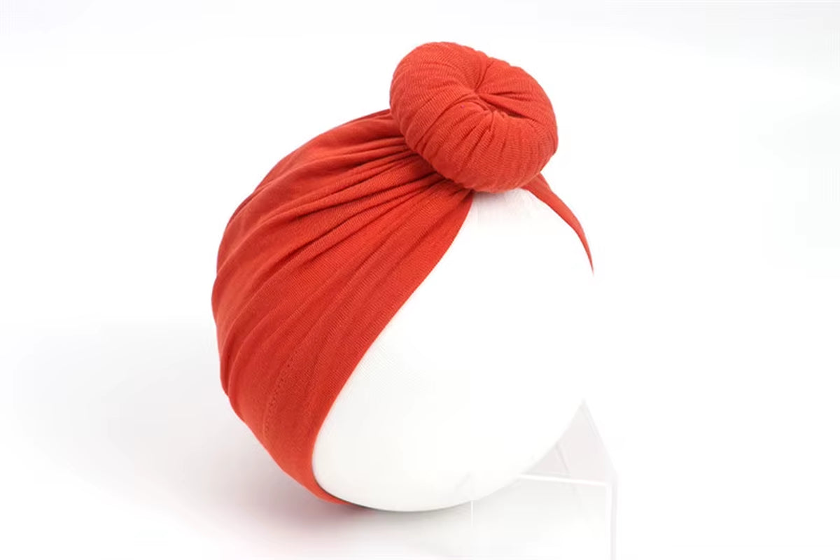 Unisex Baby Beanie Hat Pure Color High Elastic Bow Knot Soft Turban Head Wrap Headbands Baby Boys and Girls Kids Headwear