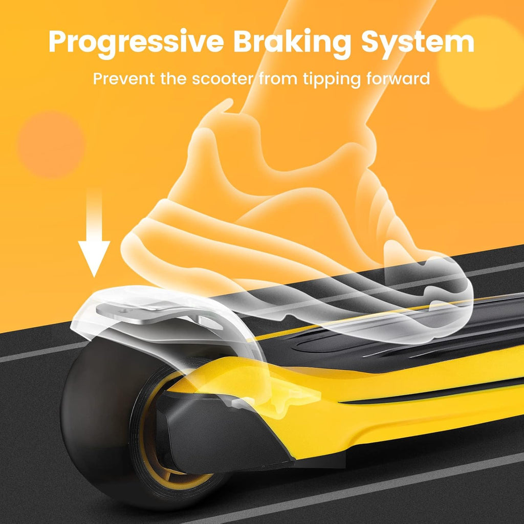 Kids Scooter for Age 3-12, Toddler Scooter with 4 Adjustable Heights, Light up 3-Wheels Scooter, Shock Absorption Design, Lean to Steer, Balance Training Scooter for Kids