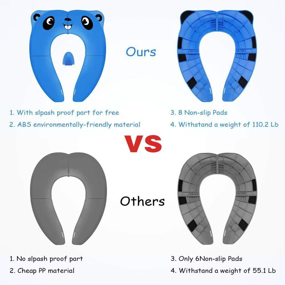 Portable Folding Non Slip Silionce Pads Potty Training Seat for Kids Foldable Toddlers Toilet Seat Potty Seat Cover for Travel