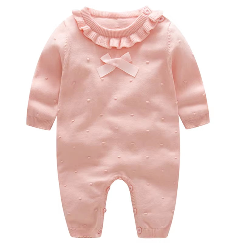 Baby Boys' Knit Rompers Newborn Baby Clothes Long Sleeve Knitted Warm Kid'S Autumn Clothing Knitting Rompers 0-24M Cute Overalls