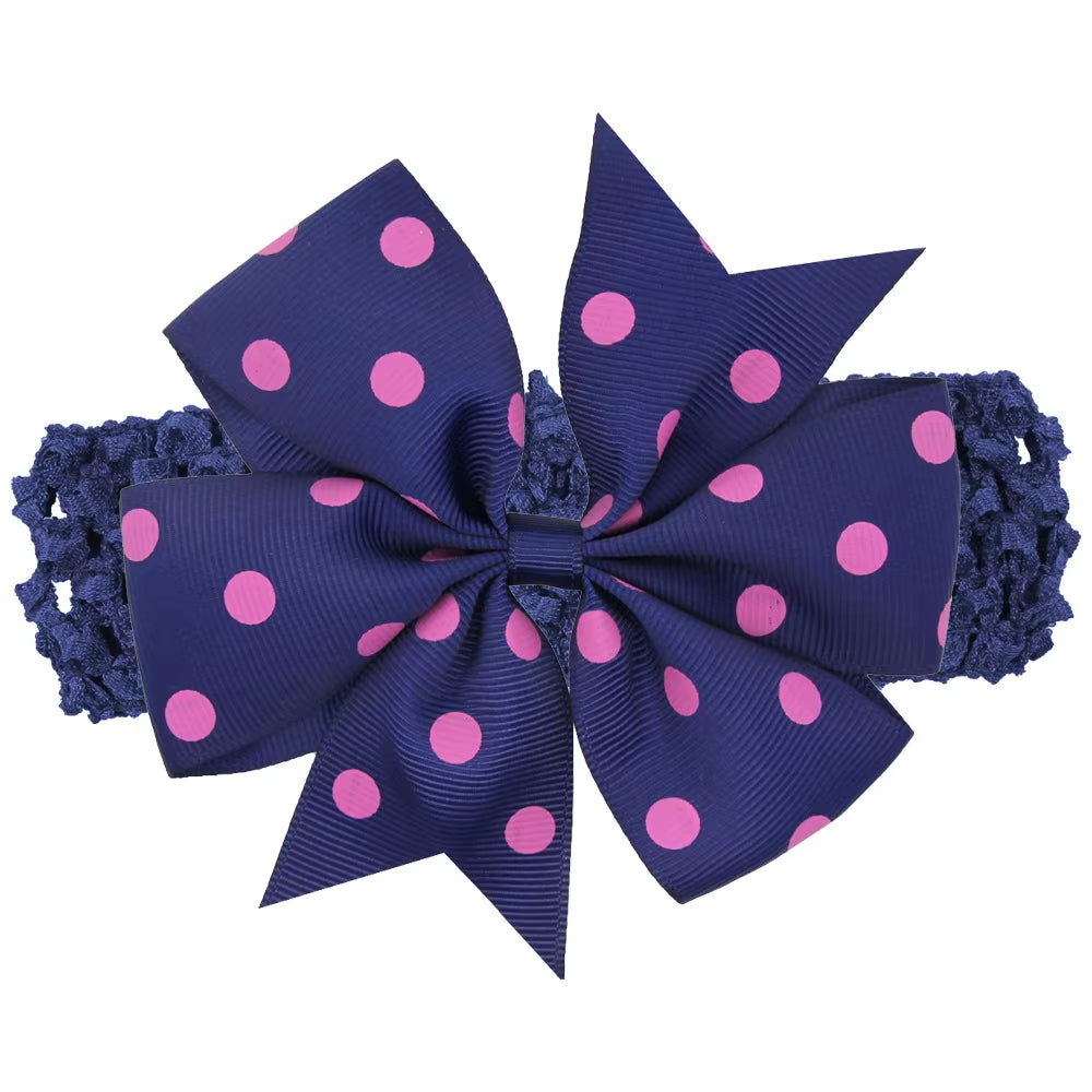 Baby Girl Headband Infant Hair Accessories Band Bows Headwear Dot Newborn Children Gift Toddlers Ribbon Newborn Cloth Bowknot