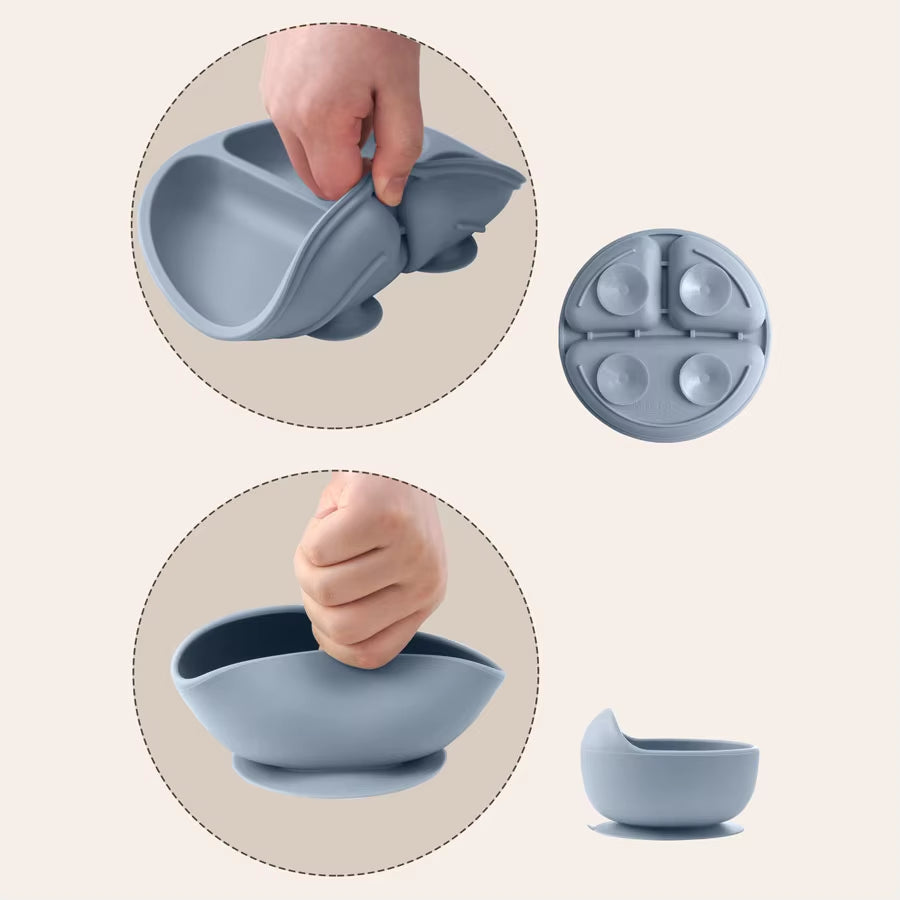 8Pcs/Set BPA Free Silicone Baby Feeding Set Sucker Bowl Dishes Plate Straw Cup Spoon Forks Baby Bib for Children'S Tableware