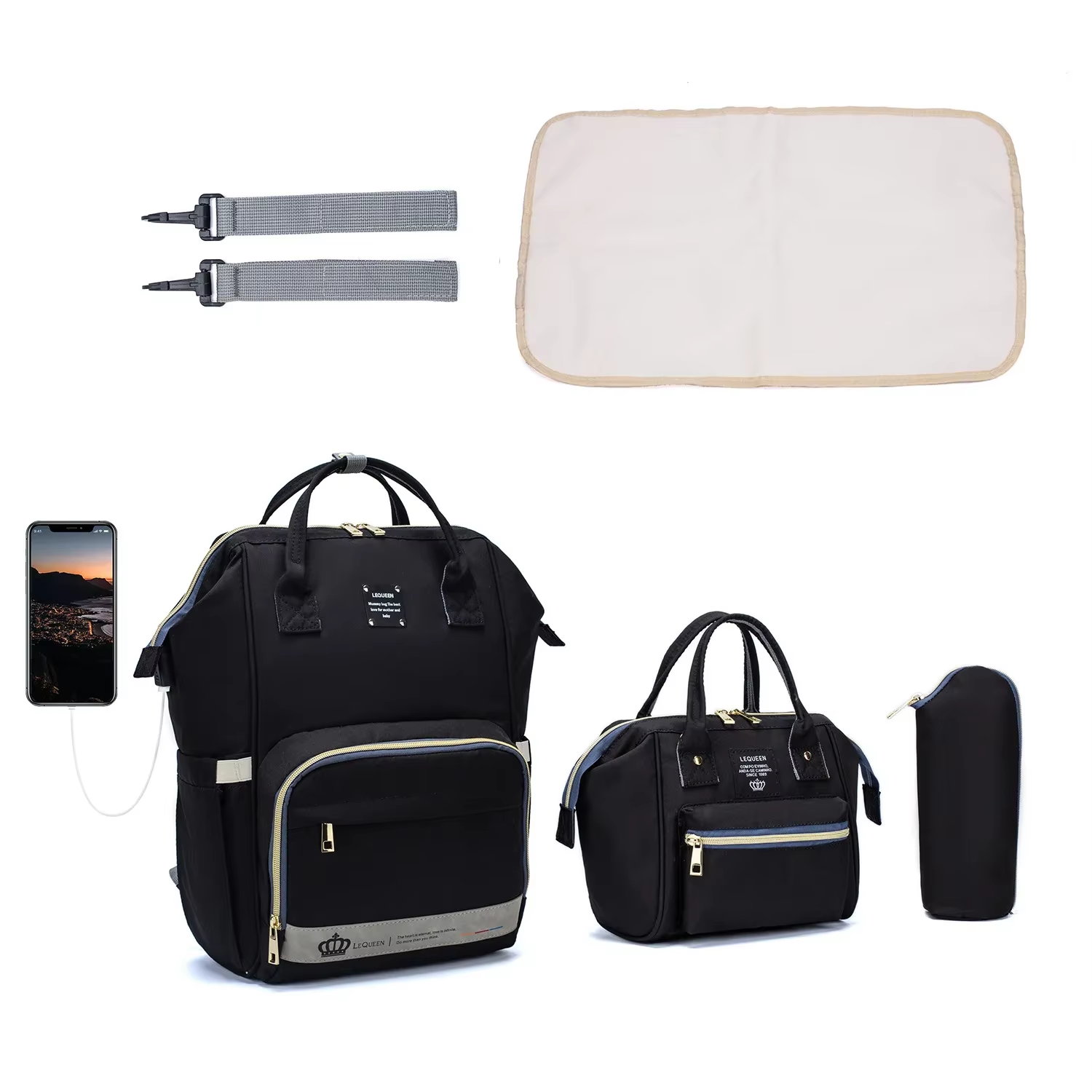 Lyttle Carry™ Waterproof Diaper Bag Backpack — Large‑Capacity, Organized & Travel‑Ready