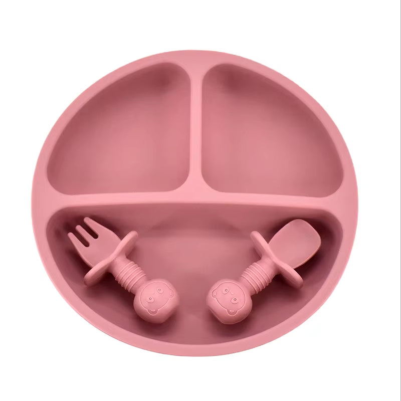 9Colors Baby Plate Set Food Grade Silicone Dishes Bpa-Free Tableware Kids Feeding Bowls Kids Learning Dishes Tray Dropshiping
