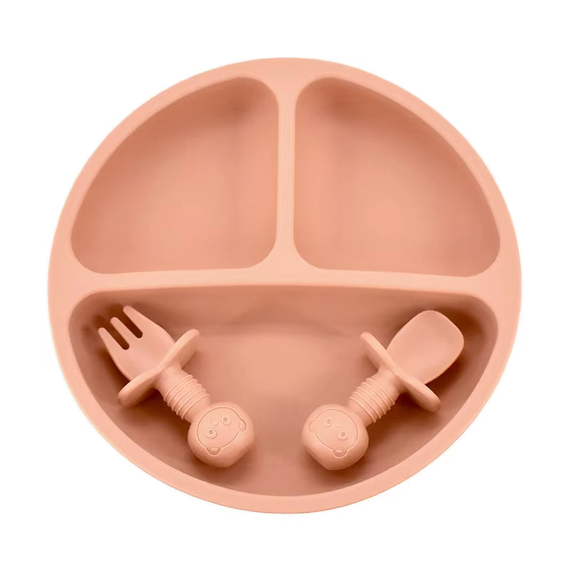9Colors Baby Plate Set Food Grade Silicone Dishes Bpa-Free Tableware Kids Feeding Bowls Kids Learning Dishes Tray Dropshiping