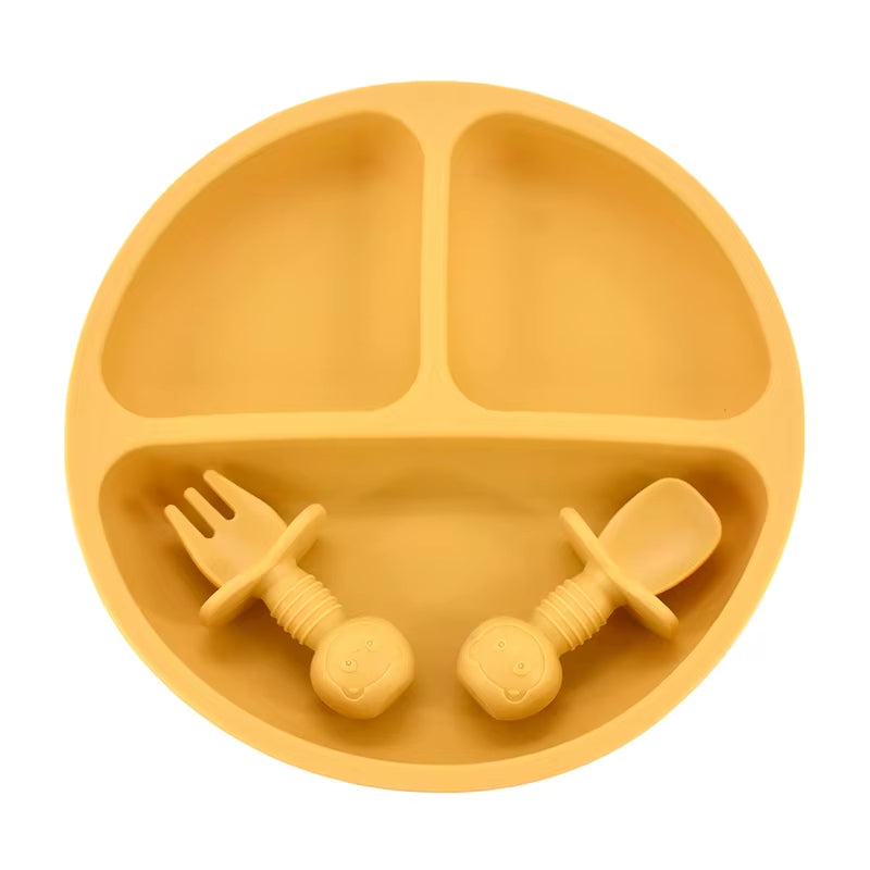 9Colors Baby Plate Set Food Grade Silicone Dishes Bpa-Free Tableware Kids Feeding Bowls Kids Learning Dishes Tray Dropshiping