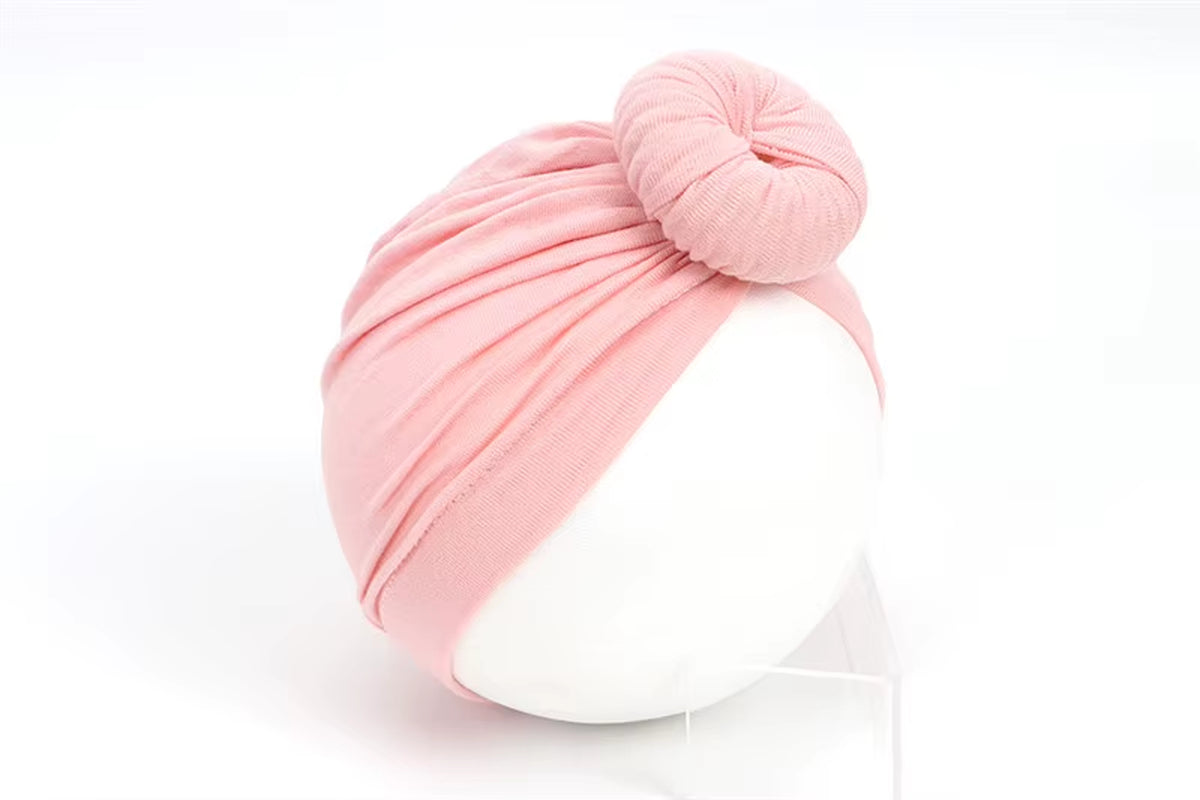 Unisex Baby Beanie Hat Pure Color High Elastic Bow Knot Soft Turban Head Wrap Headbands Baby Boys and Girls Kids Headwear
