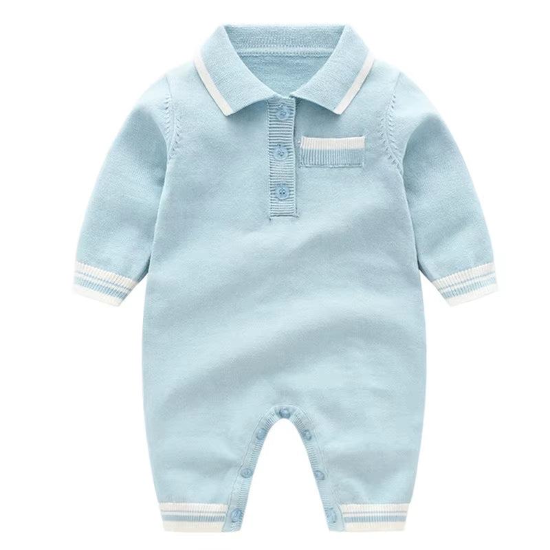 Baby Boys' Knit Rompers Newborn Baby Clothes Long Sleeve Knitted Warm Kid'S Autumn Clothing Knitting Rompers 0-24M Cute Overalls