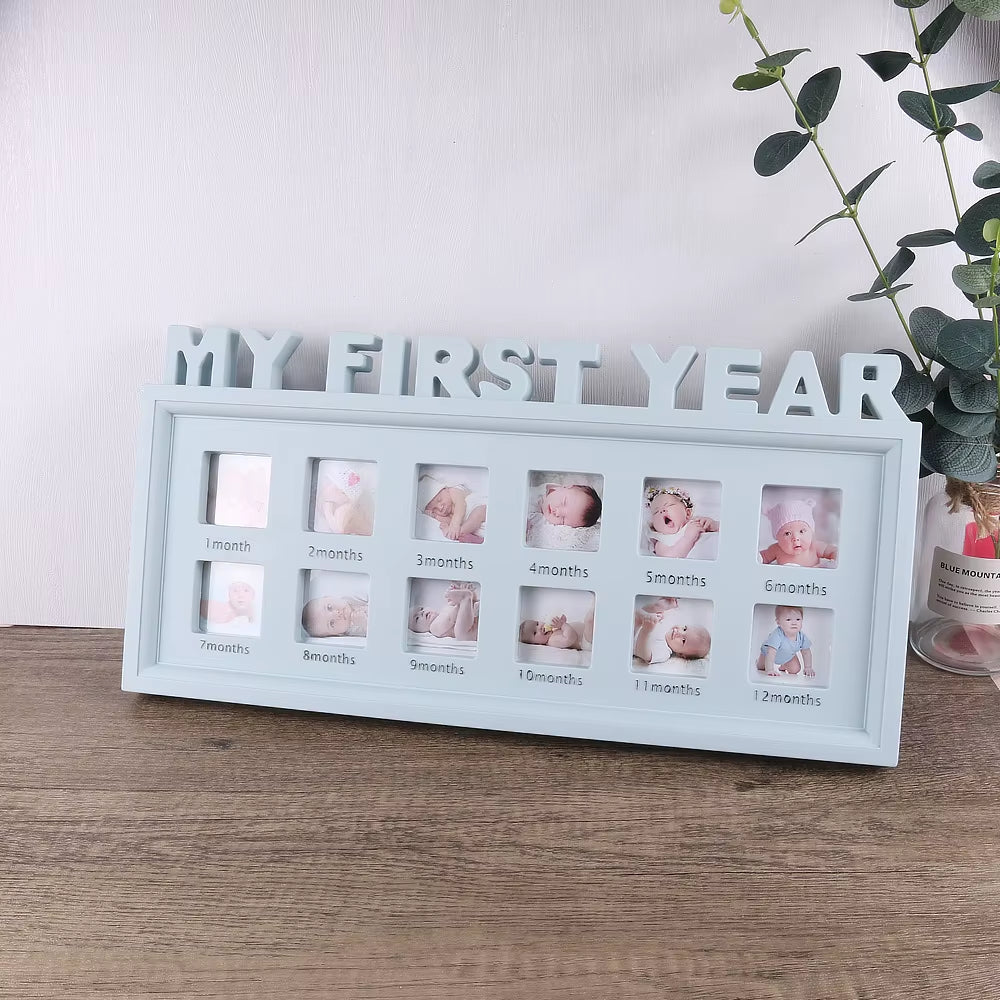 the First Year Baby Keepsake Picture Frame 0-12 Month Monthly Grownth Photo Frame Souvenirs Newborn Photography Props