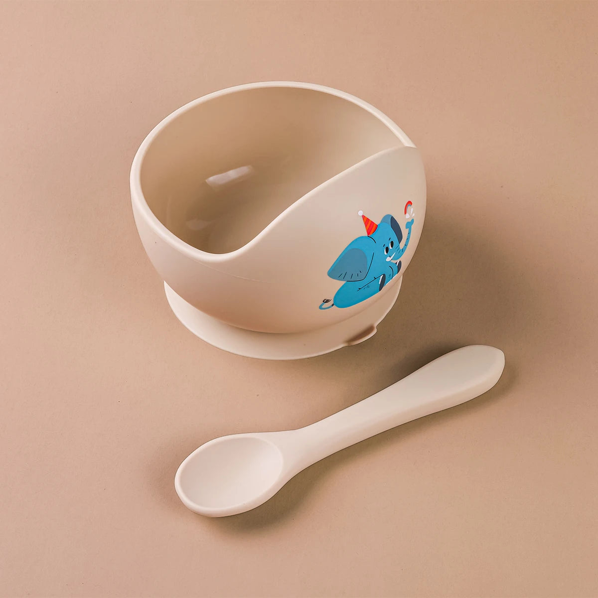2Pcs/Set Silicone Baby Feeding Bowl Tableware for Kids Waterproof Suction Bowl with Spoon Children Dishes Kitchenware Baby Stuff