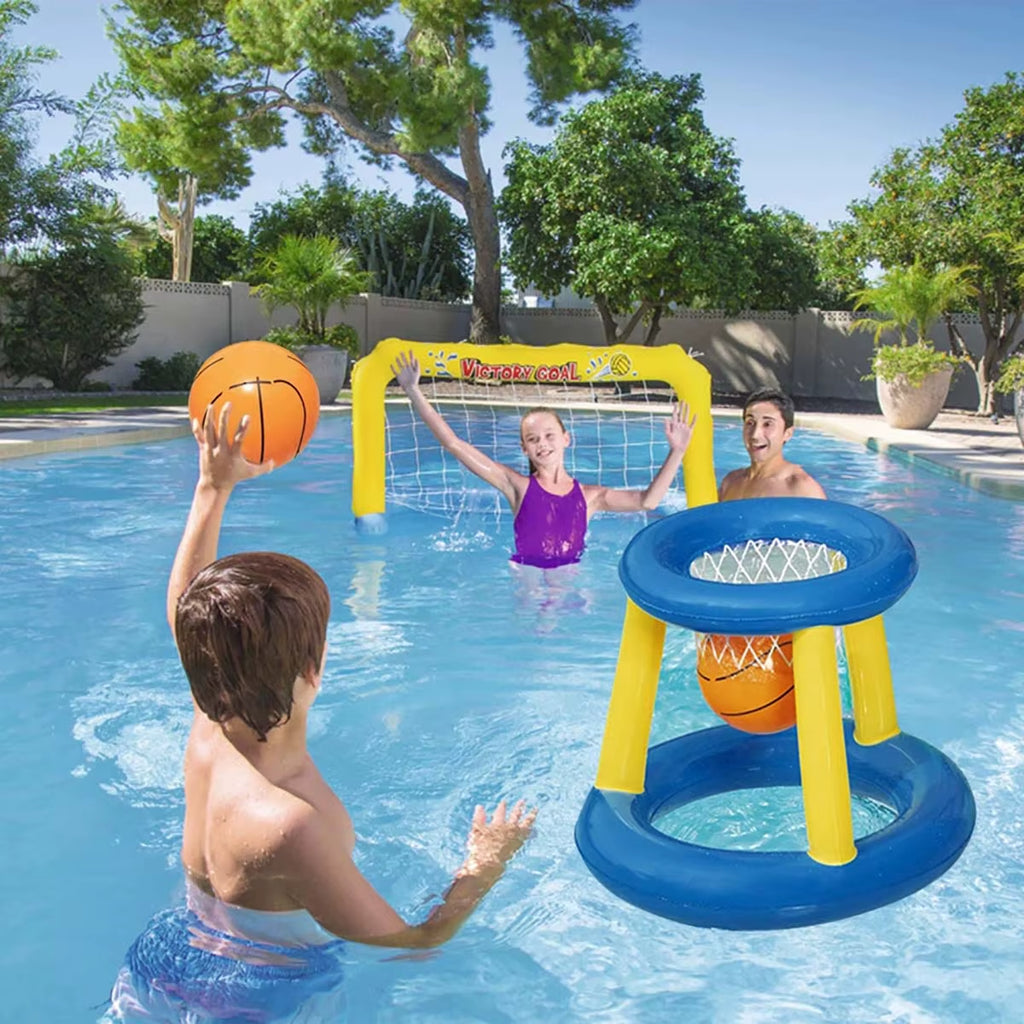 Inflatable Ring Throwing Ferrule Game Floating Basketball Hoop Interactive Water Sport Toy Party Favor Beach Fun Pool Accessory