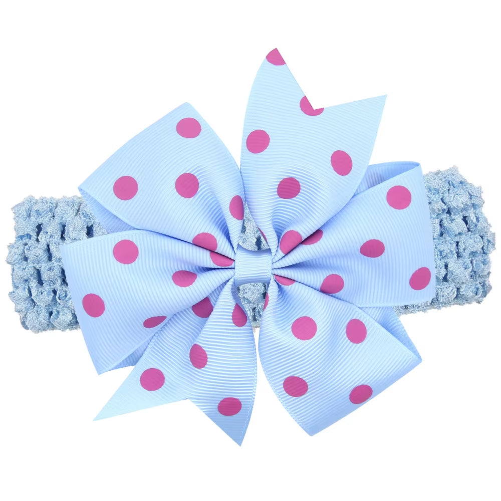 Baby Girl Headband Infant Hair Accessories Band Bows Headwear Dot Newborn Children Gift Toddlers Ribbon Newborn Cloth Bowknot