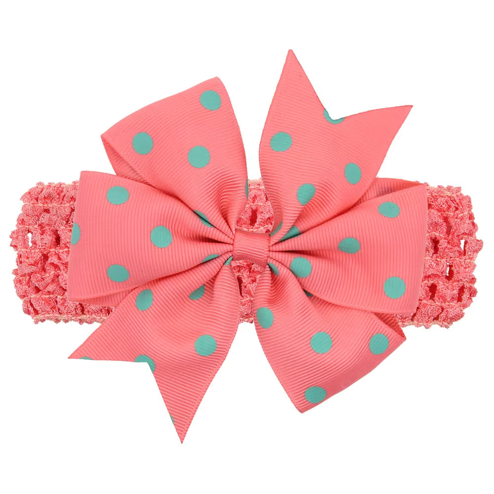 Baby Girl Headband Infant Hair Accessories Band Bows Headwear Dot Newborn Children Gift Toddlers Ribbon Newborn Cloth Bowknot