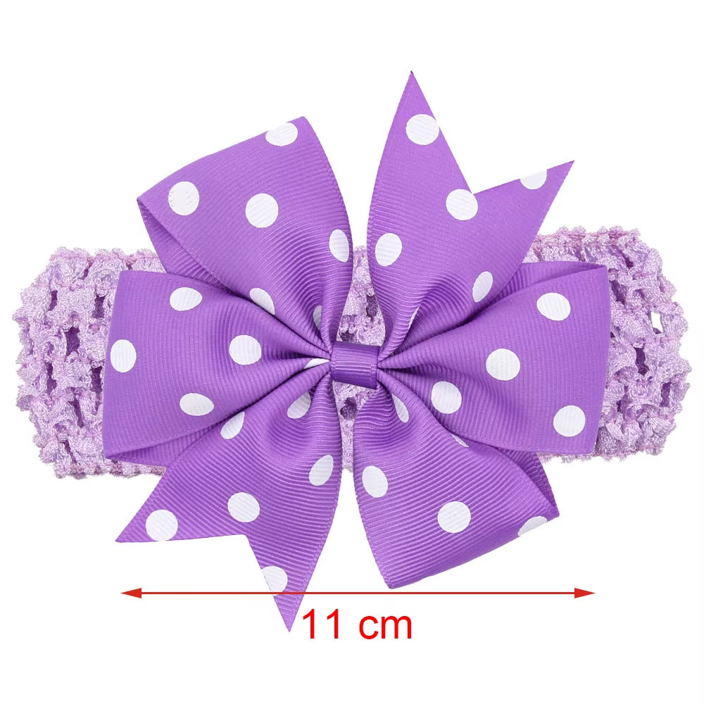 Baby Girl Headband Infant Hair Accessories Band Bows Headwear Dot Newborn Children Gift Toddlers Ribbon Newborn Cloth Bowknot