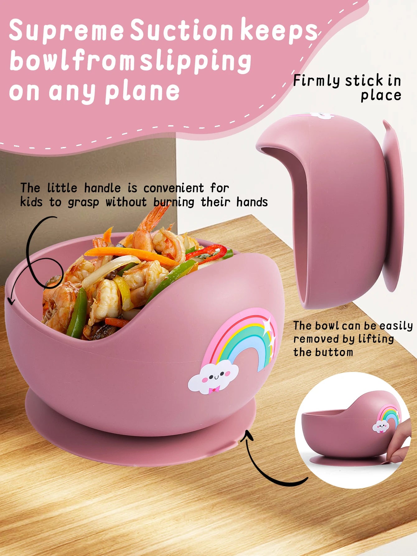 2Pcs/Set Silicone Baby Feeding Bowl Tableware for Kids Waterproof Suction Bowl with Spoon Children Dishes Kitchenware Baby Stuff