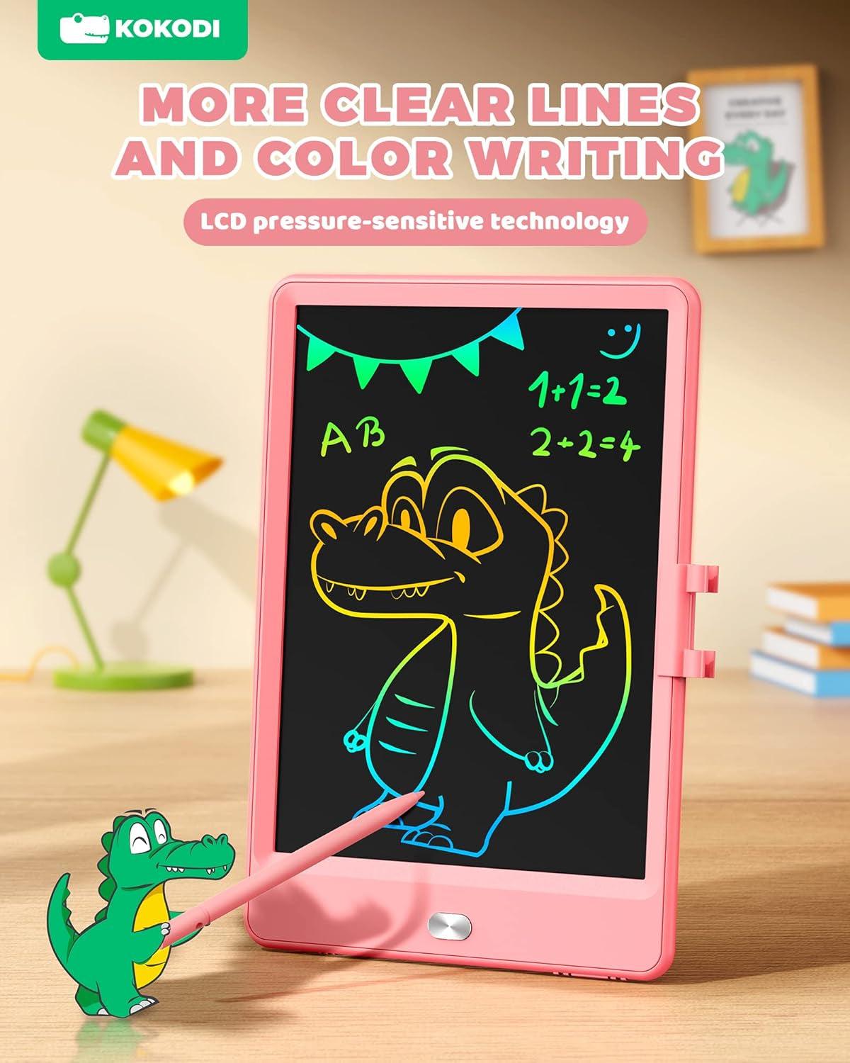 LCD Writing Tablet, 8.5 Inch Toddler Doodle Board Drawing Tablet, Erasable Reusable Electronic Drawing Pads, Educational and Learning Toy for 3-8 Years Old Boy and Girls (Pink)