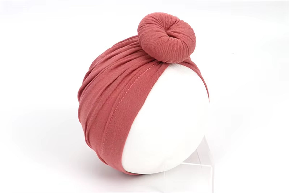 Unisex Baby Beanie Hat Pure Color High Elastic Bow Knot Soft Turban Head Wrap Headbands Baby Boys and Girls Kids Headwear