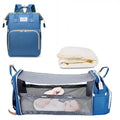 3 in 1 Diaper Bag Backpack Foldable Baby Bed Waterproof Travel Bag with USB Charge Diaper Bag Backpack with Changing Bed 3 Types