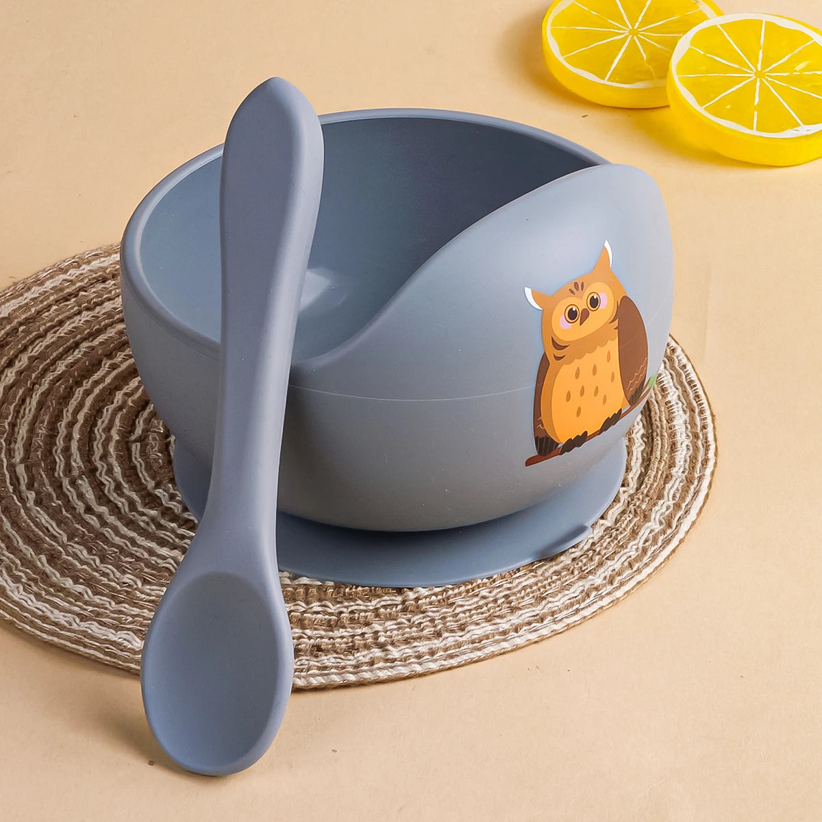 2Pcs/Set Silicone Baby Feeding Bowl Tableware for Kids Waterproof Suction Bowl with Spoon Children Dishes Kitchenware Baby Stuff