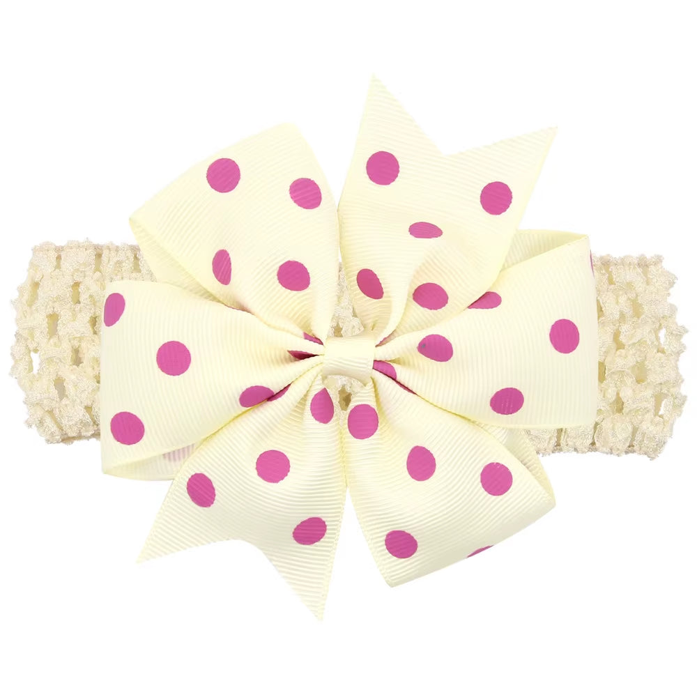 Baby Girl Headband Infant Hair Accessories Band Bows Headwear Dot Newborn Children Gift Toddlers Ribbon Newborn Cloth Bowknot