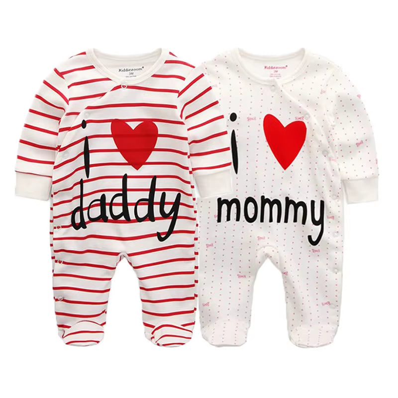 2 Pcs Unisex 0-12Months Cartoon Long Sleeve Baby Boys Girl Romper 100%Cotton Soft Newborn Jumpsuit Infant Clothes