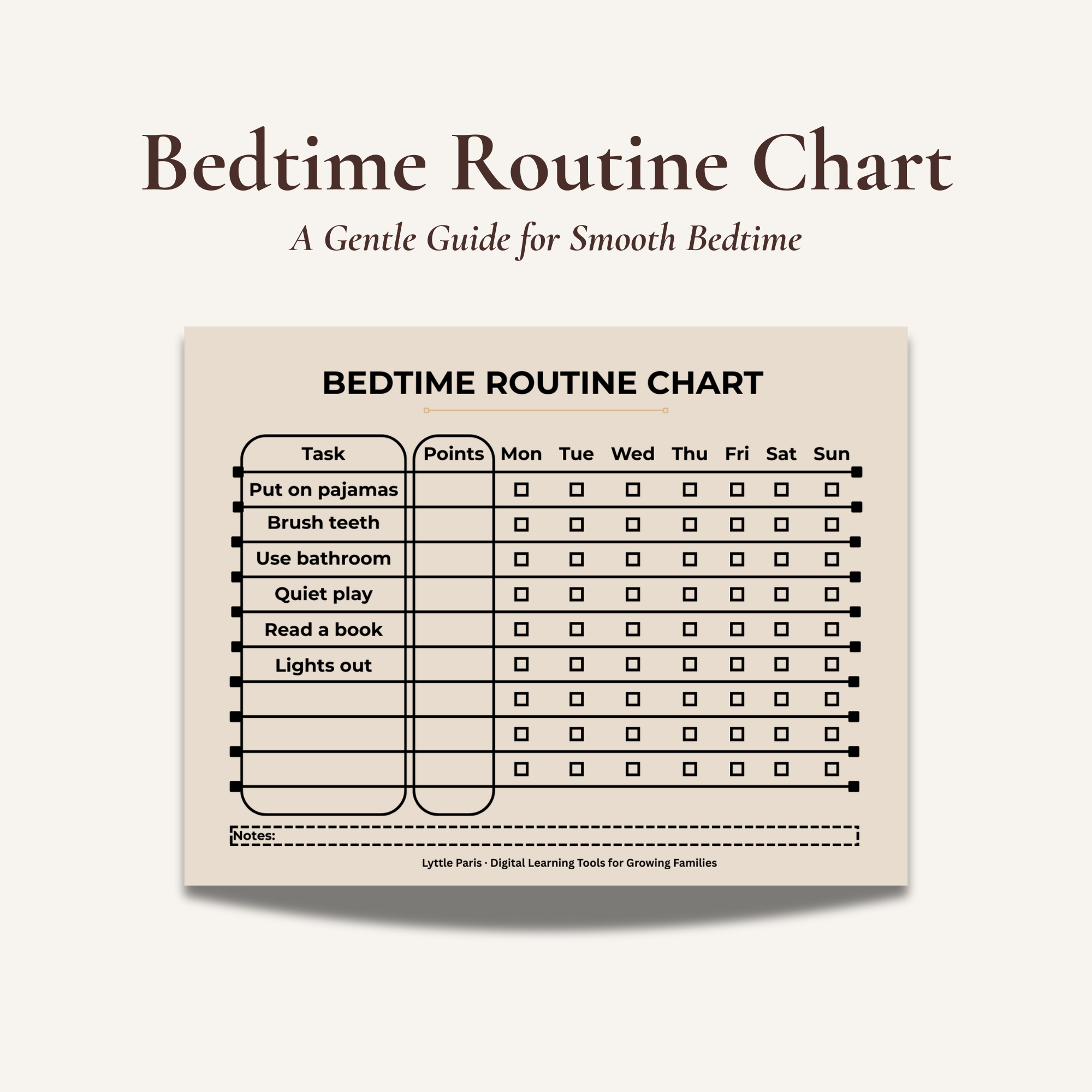 Bedtime Routine Chart