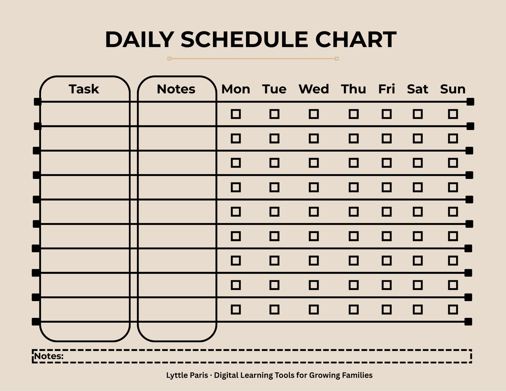 Daily Schedule Chart