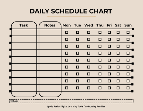Daily Schedule Chart