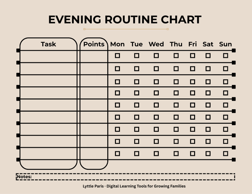 Evening Routine Chart