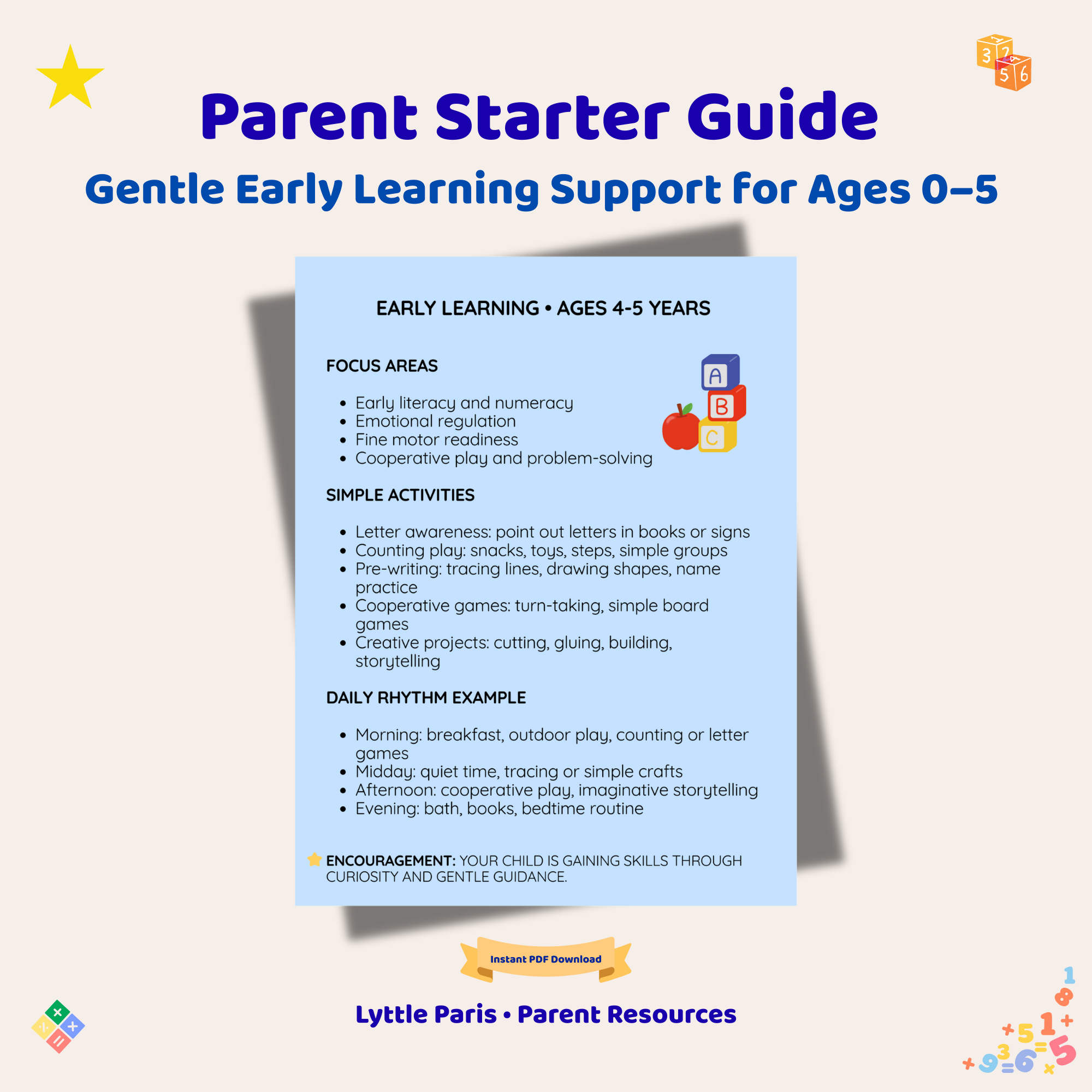 Early Learning at Home Starter Guide (Ages 0–5)