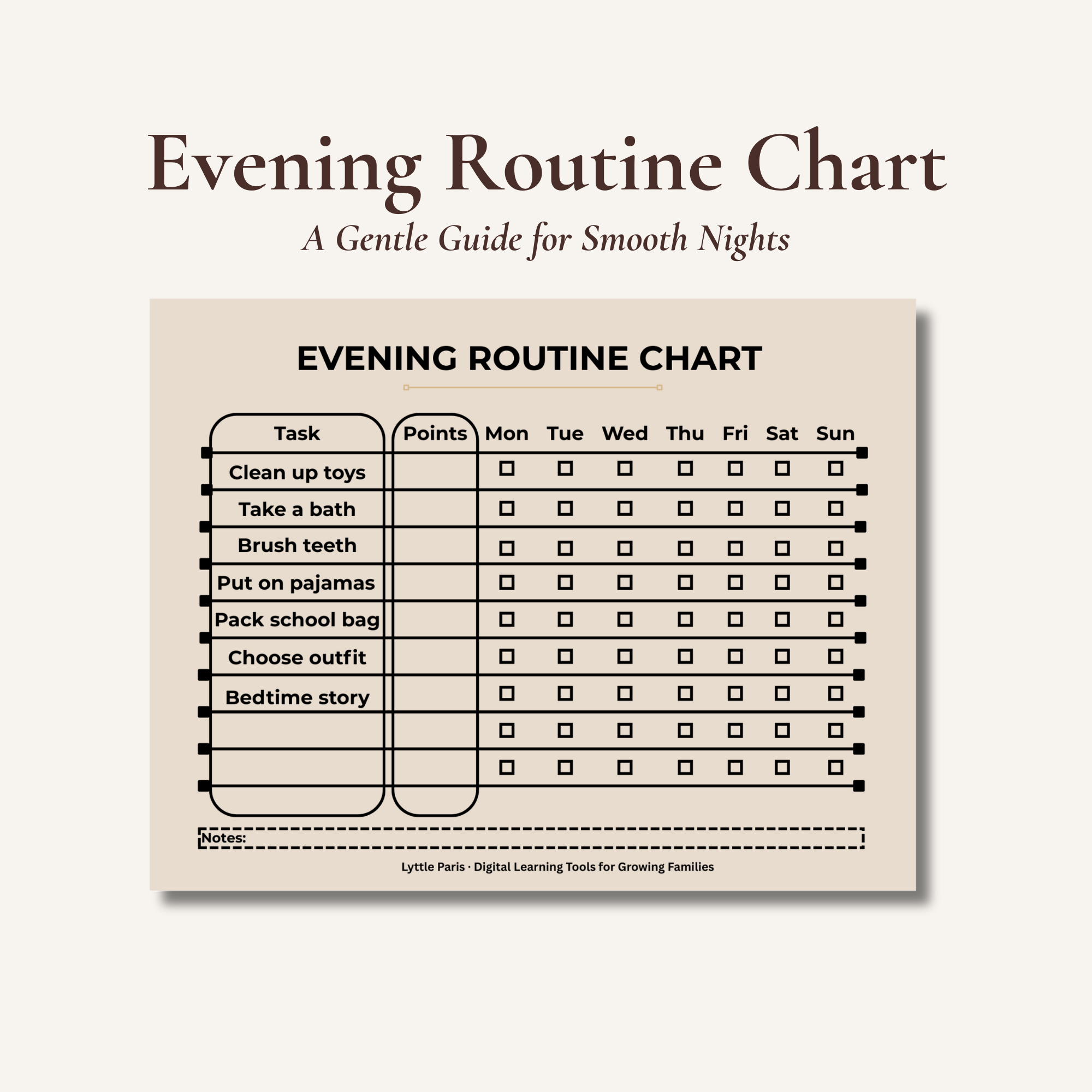 Evening Routine Chart