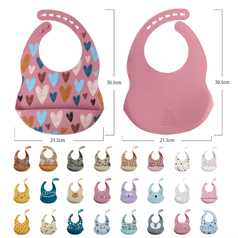 Lyttle Catch™ Waterproof Silicone Bib — Soft, Adjustable & Mess‑Friendly Design