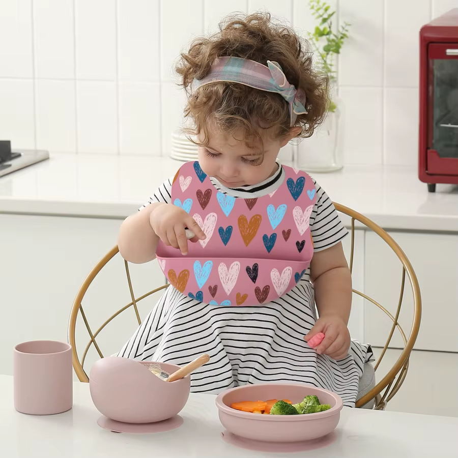 Lyttle Catch™ Waterproof Silicone Bib — Soft, Adjustable & Mess‑Friendly Design