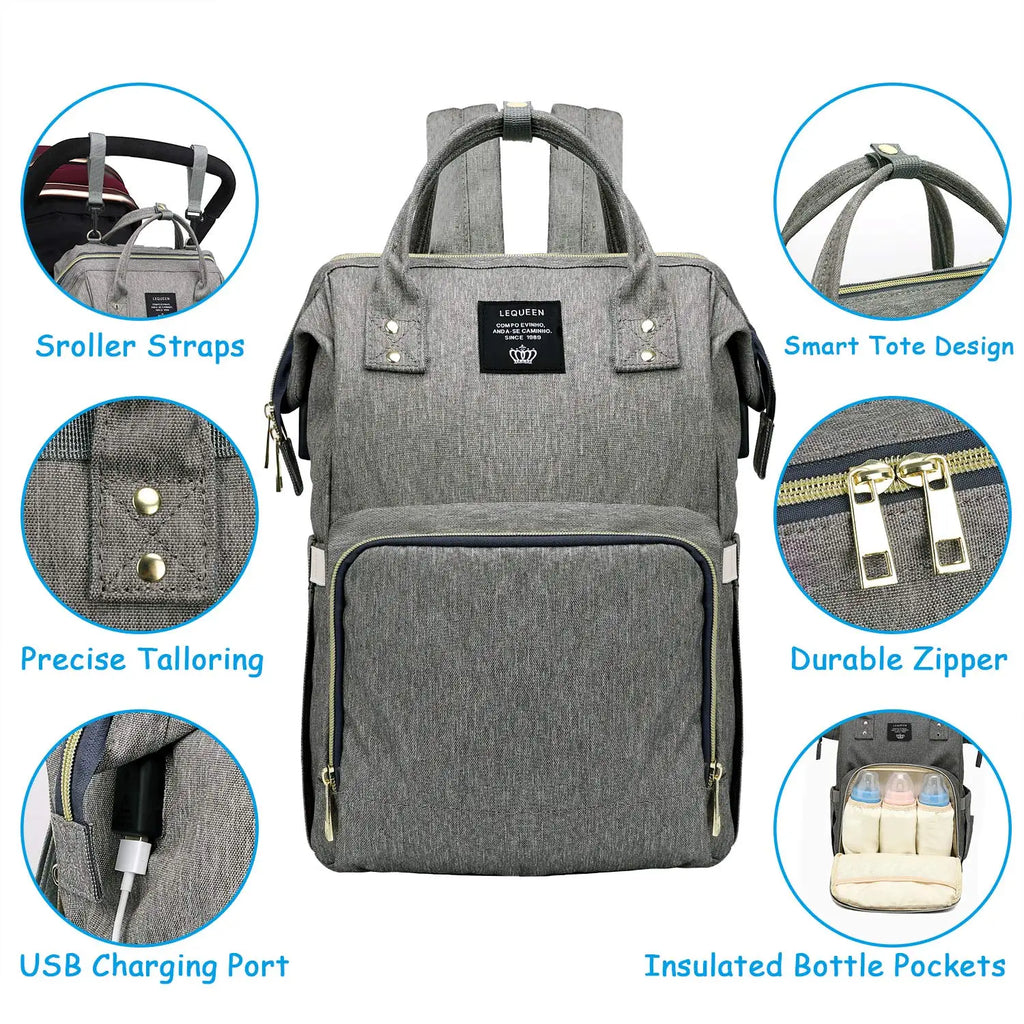 Lyttle Carry™ Waterproof Diaper Bag Backpack — Large‑Capacity, Organized & Travel‑Ready