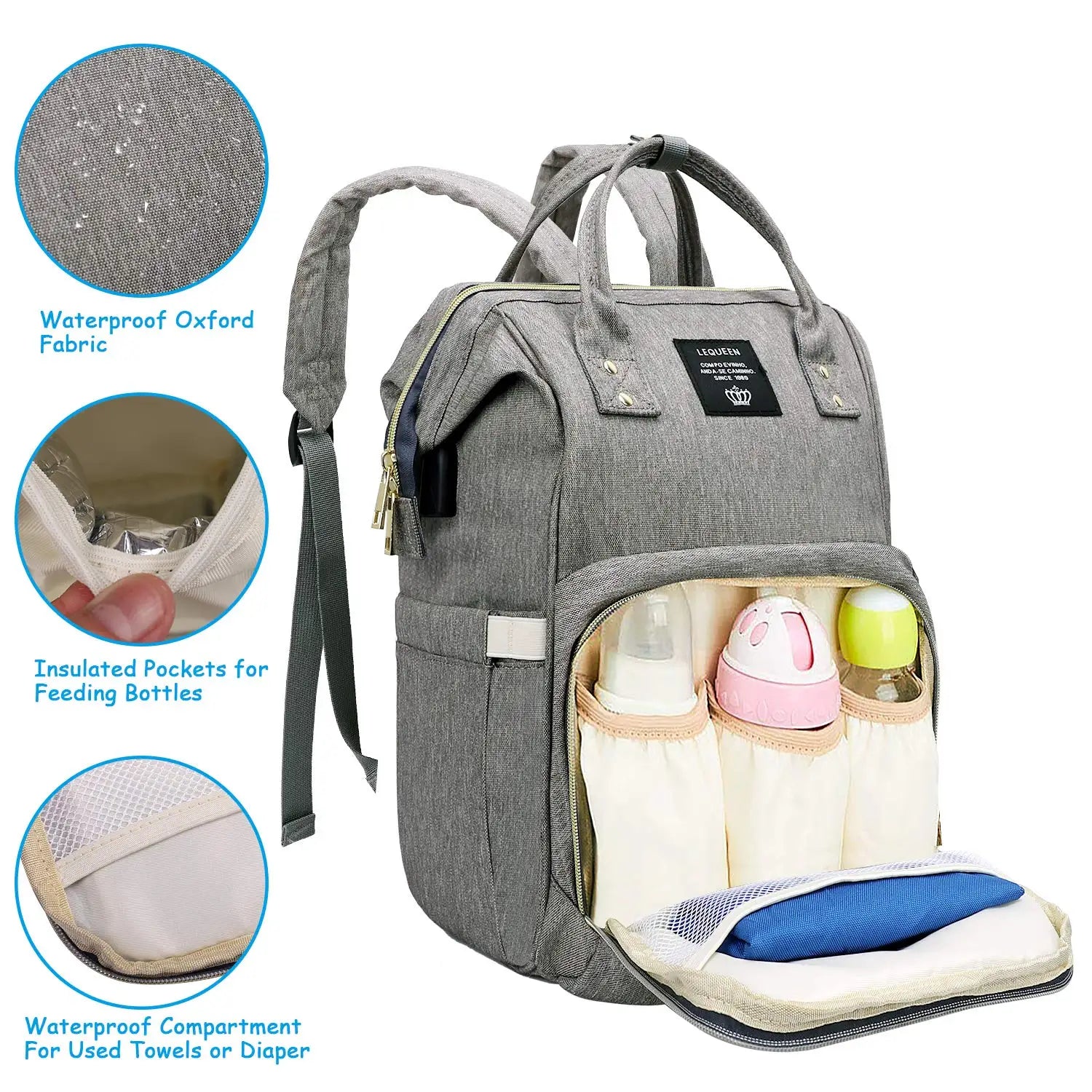 Lyttle Carry™ Waterproof Diaper Bag Backpack — Large‑Capacity, Organized & Travel‑Ready