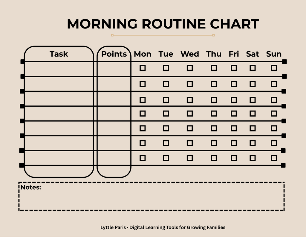 Morning Routine Chart