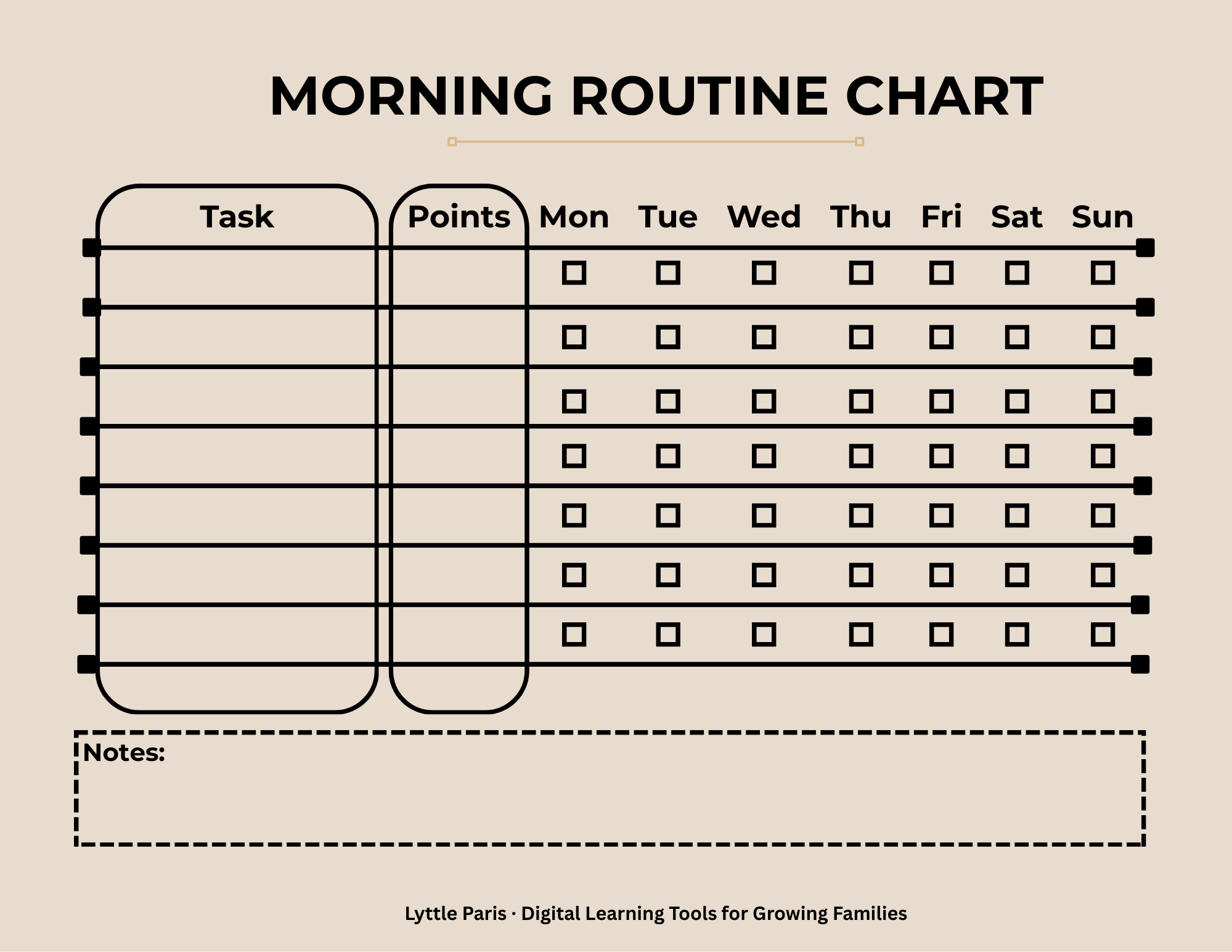 Morning Routine Chart