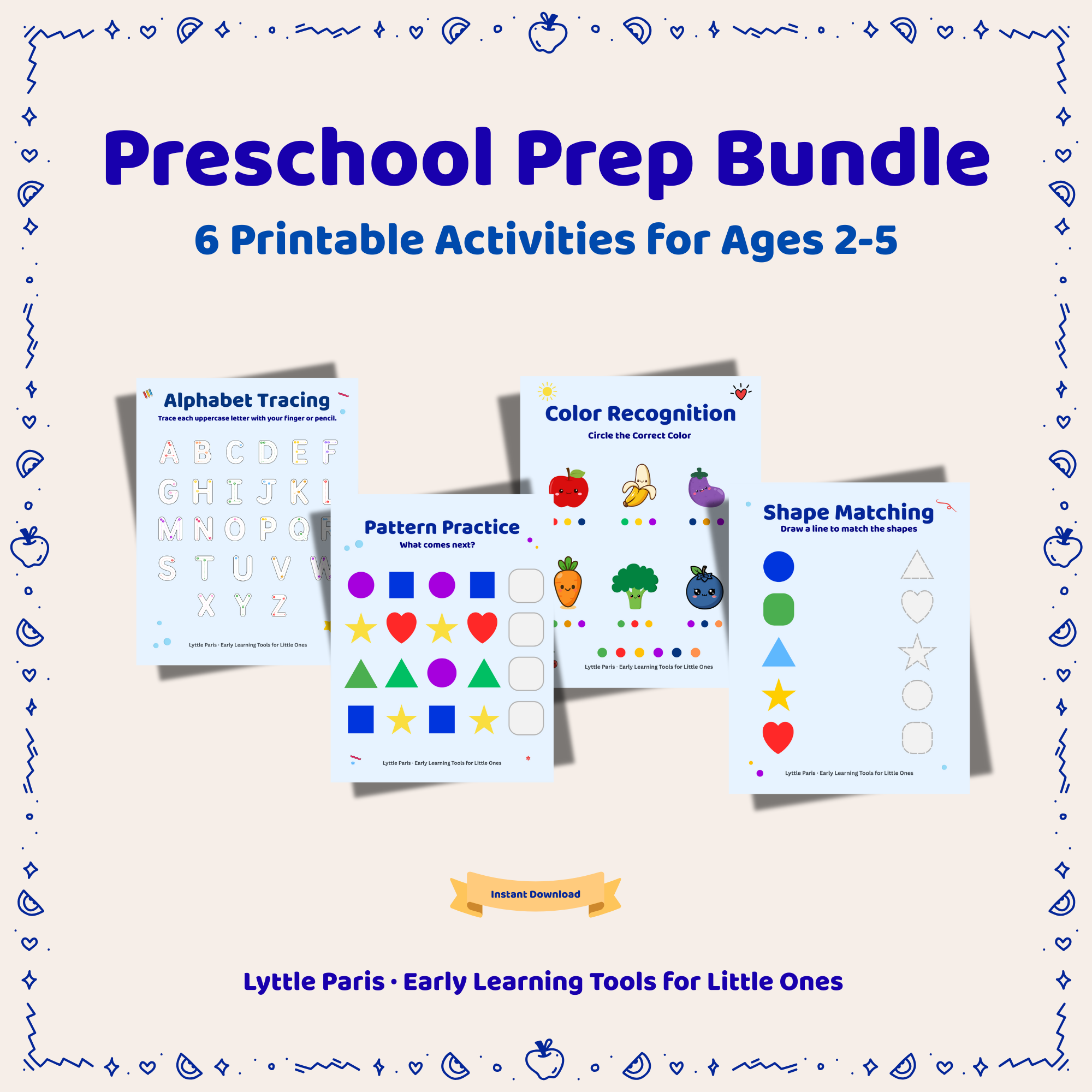 Preschool Prep Bundle — 6 Printable Activities