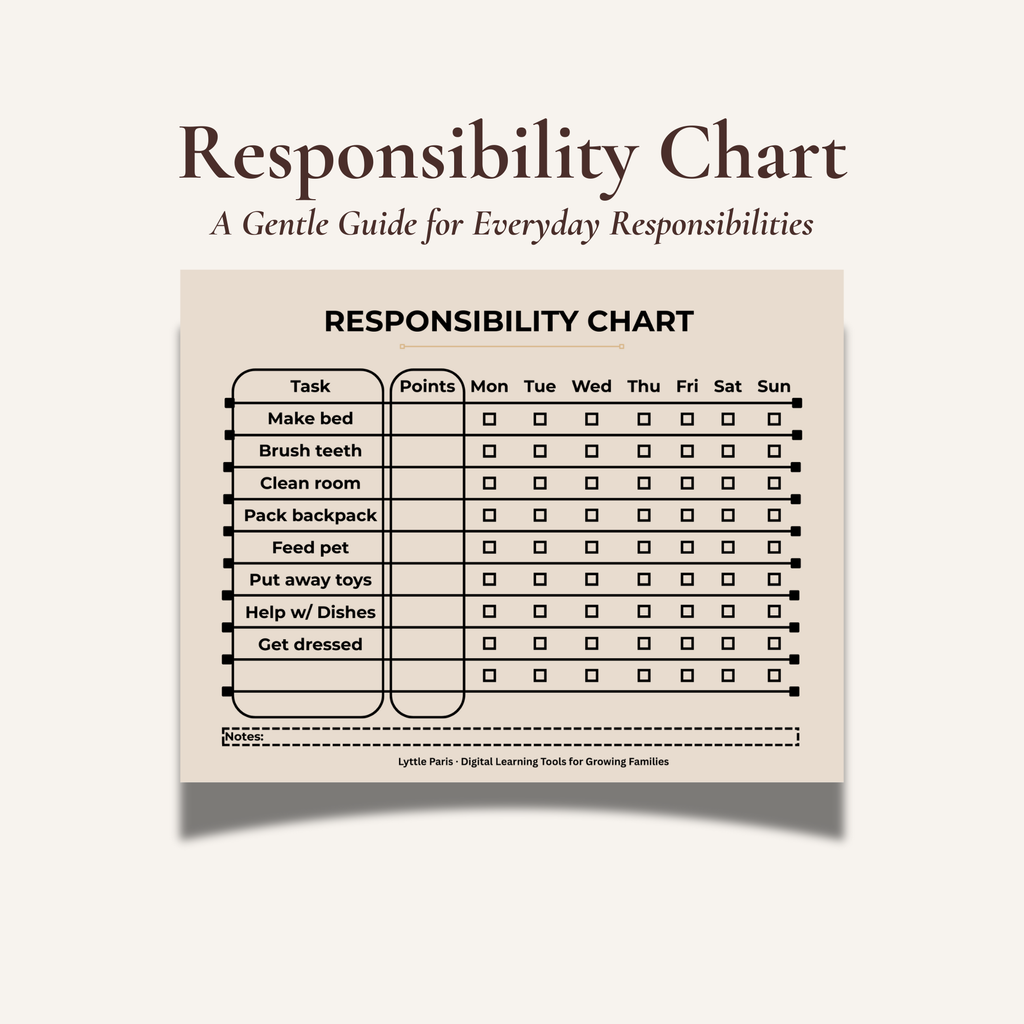 Responsibility Chart for Kids