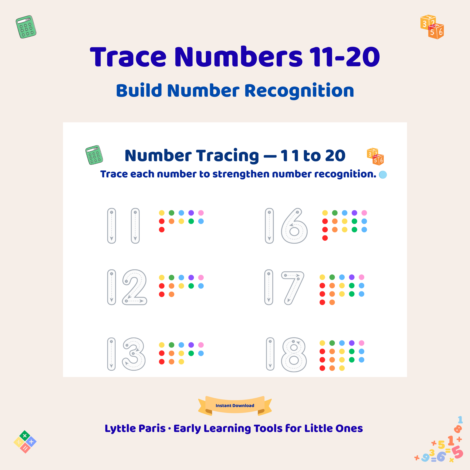 Number Tracing Workbook (1–20)