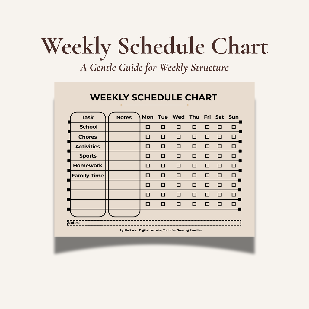 Weekly Schedule Chart