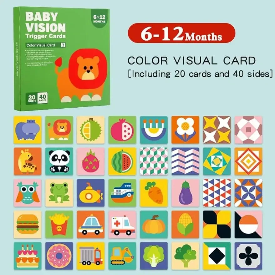 Montessori Baby Vision Stimulation Cards Black White High Contrast Card Stimulate Newborn Visual Early Educational Learning Toys
