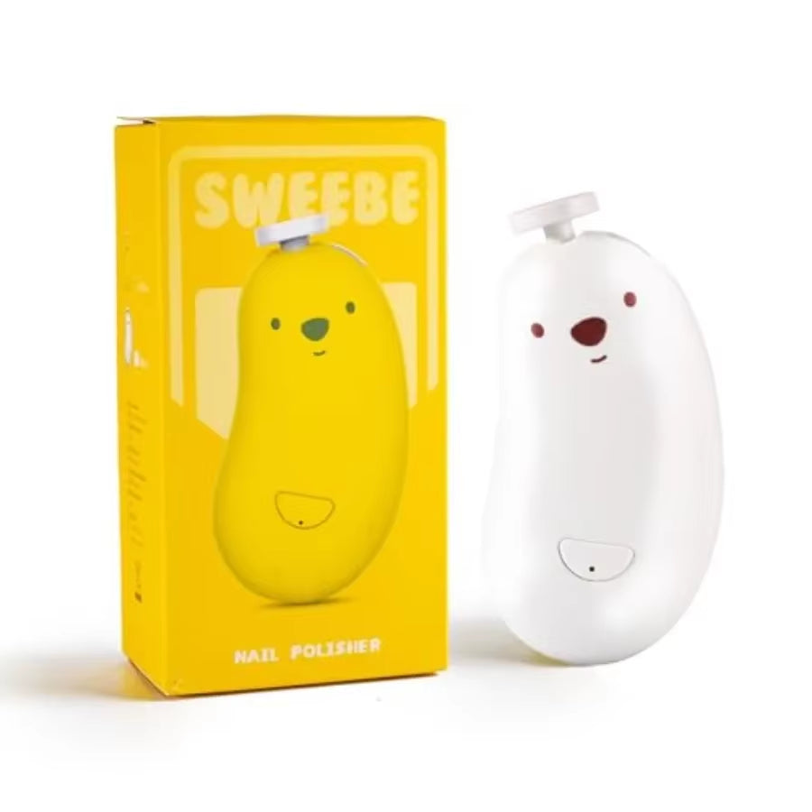 Electric Baby Nail File with Rechargeable Design for Gentle and Safe Nail Trimming Includes 6 Replaceable Grinding Heads Ideal