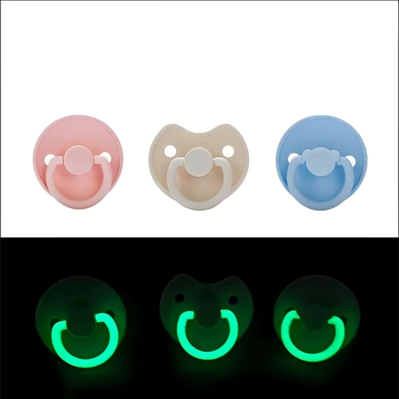 Portable Baby Pacifier BPA Free Soother Silicone Luminous Pacifier Multi-Pattern Design for Boys Girls Durable
