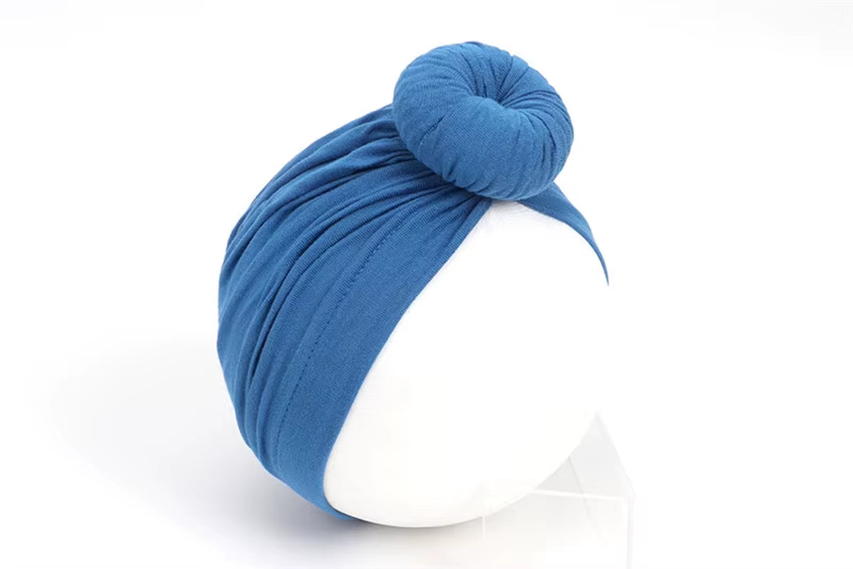 Unisex Baby Beanie Hat Pure Color High Elastic Bow Knot Soft Turban Head Wrap Headbands Baby Boys and Girls Kids Headwear