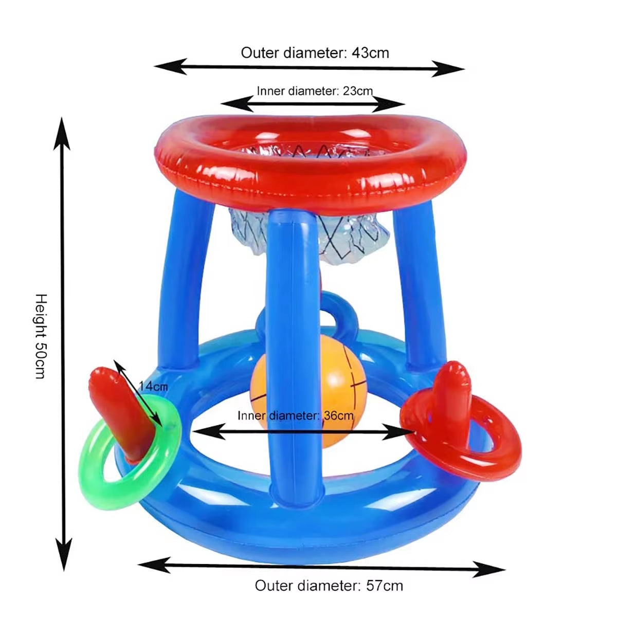 Inflatable Ring Throwing Ferrule Game Floating Basketball Hoop Interactive Water Sport Toy Party Favor Beach Fun Pool Accessory